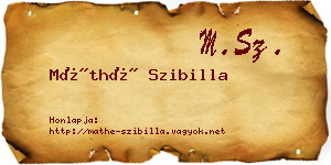 Máthé Szibilla névjegykártya